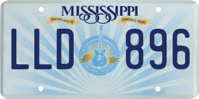 MS license plate LLD896