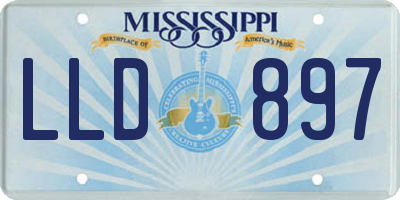 MS license plate LLD897