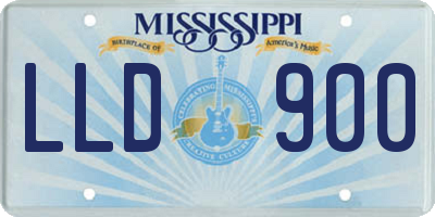 MS license plate LLD900