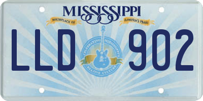 MS license plate LLD902