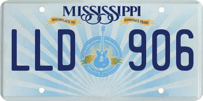 MS license plate LLD906