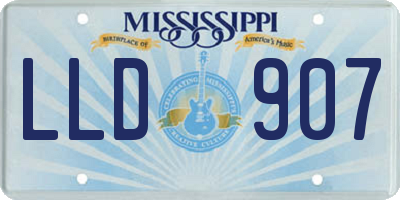 MS license plate LLD907