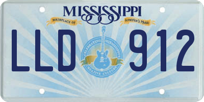 MS license plate LLD912