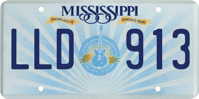 MS license plate LLD913