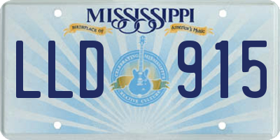 MS license plate LLD915