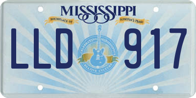 MS license plate LLD917