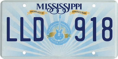 MS license plate LLD918