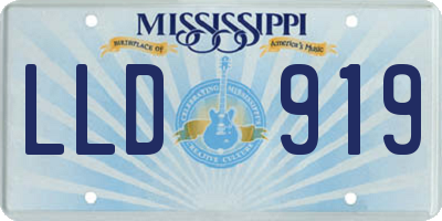 MS license plate LLD919