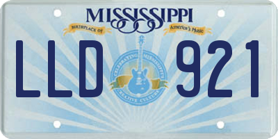 MS license plate LLD921