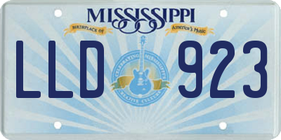 MS license plate LLD923