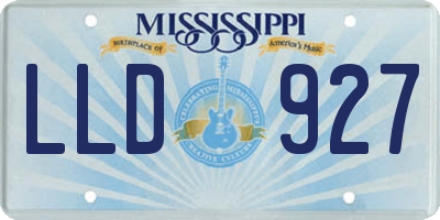 MS license plate LLD927