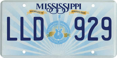 MS license plate LLD929