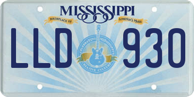 MS license plate LLD930