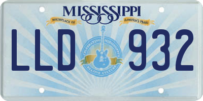 MS license plate LLD932