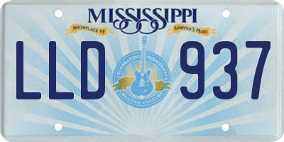 MS license plate LLD937
