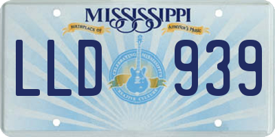 MS license plate LLD939