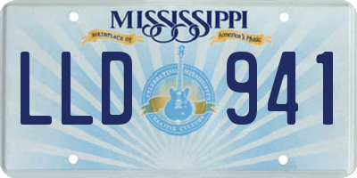 MS license plate LLD941