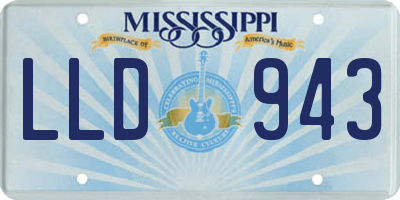 MS license plate LLD943