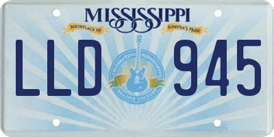 MS license plate LLD945