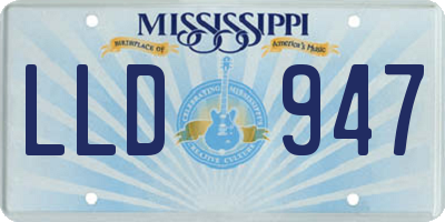 MS license plate LLD947