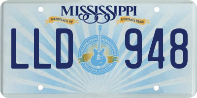 MS license plate LLD948