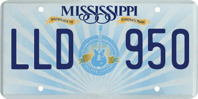 MS license plate LLD950
