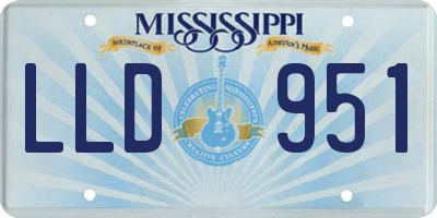 MS license plate LLD951