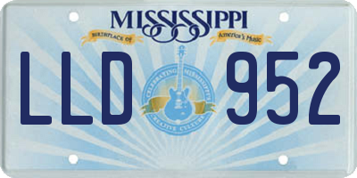 MS license plate LLD952
