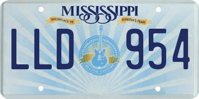 MS license plate LLD954