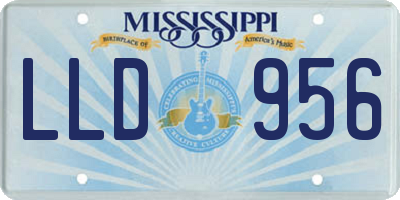 MS license plate LLD956