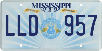 MS license plate LLD957