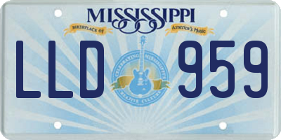 MS license plate LLD959