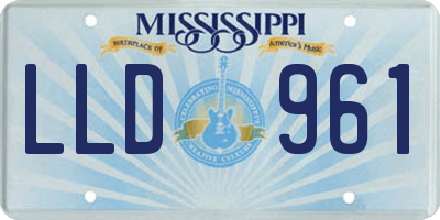 MS license plate LLD961