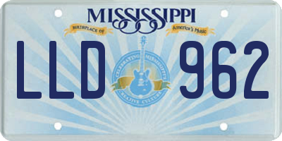 MS license plate LLD962
