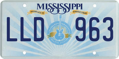 MS license plate LLD963