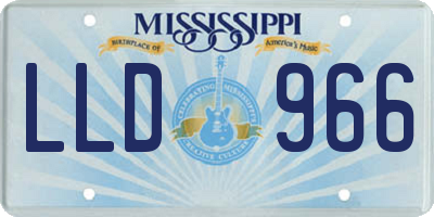 MS license plate LLD966