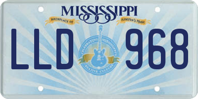 MS license plate LLD968