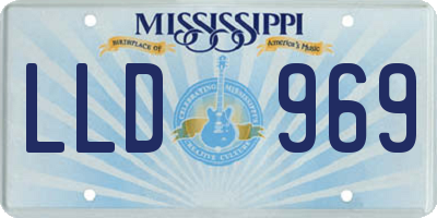 MS license plate LLD969