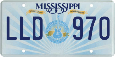 MS license plate LLD970