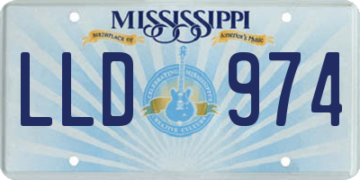 MS license plate LLD974