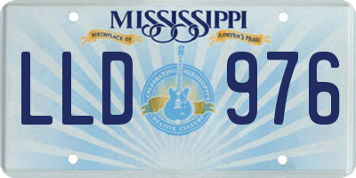 MS license plate LLD976