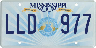 MS license plate LLD977