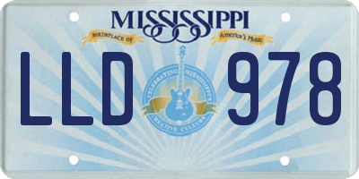 MS license plate LLD978