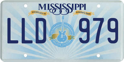 MS license plate LLD979