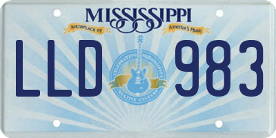 MS license plate LLD983