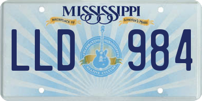 MS license plate LLD984