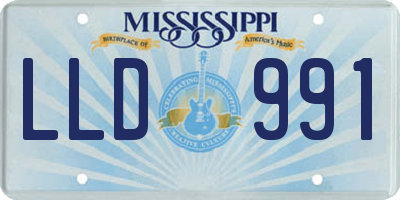 MS license plate LLD991