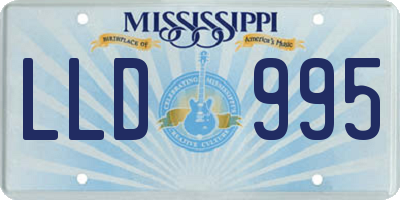 MS license plate LLD995