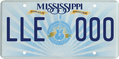 MS license plate LLE000