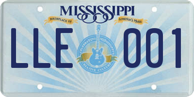MS license plate LLE001